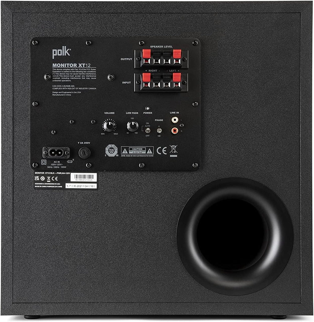 Powered Sub with 12 Dynamic Balanced Woofer & 100W Amplifier, Midnight Black O703