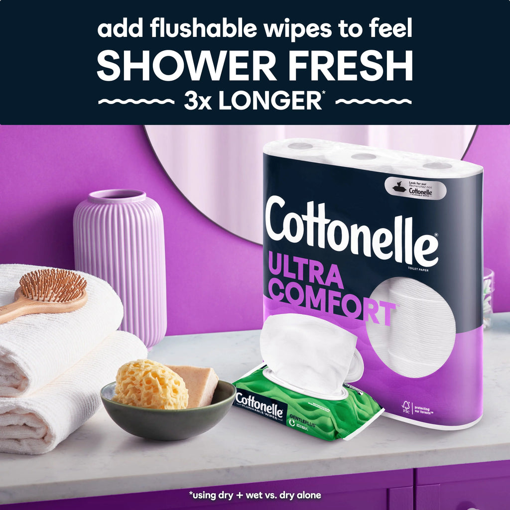 Cottonelle Ultra Comfort Toilet Paper, 12 Mega Rolls, 268 Sheets per Roll (3,216 Total) U287589
