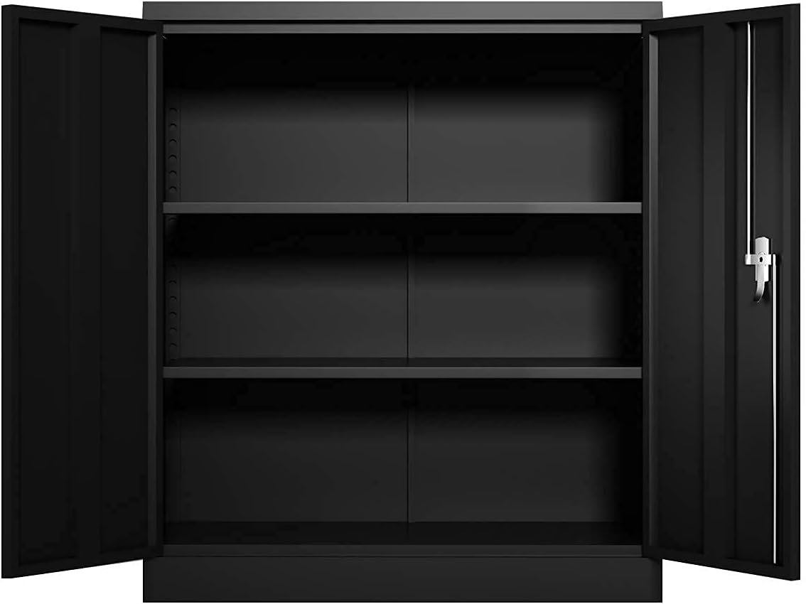 Metal Storage Cabinet with 2 Doors and 5 Shelves W217