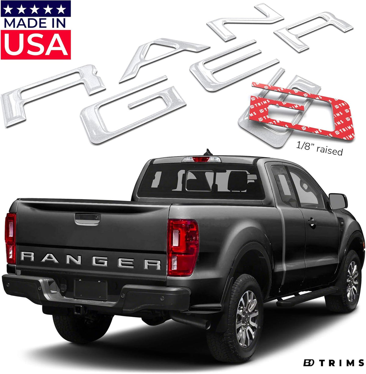 Tailgate 3D Raised Letters Pack of 2 N48432
