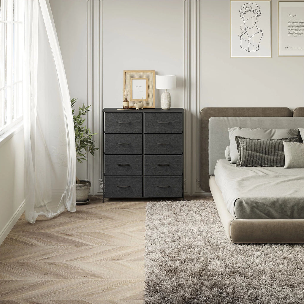 Black Gray 8 Drawer Dresser K946126