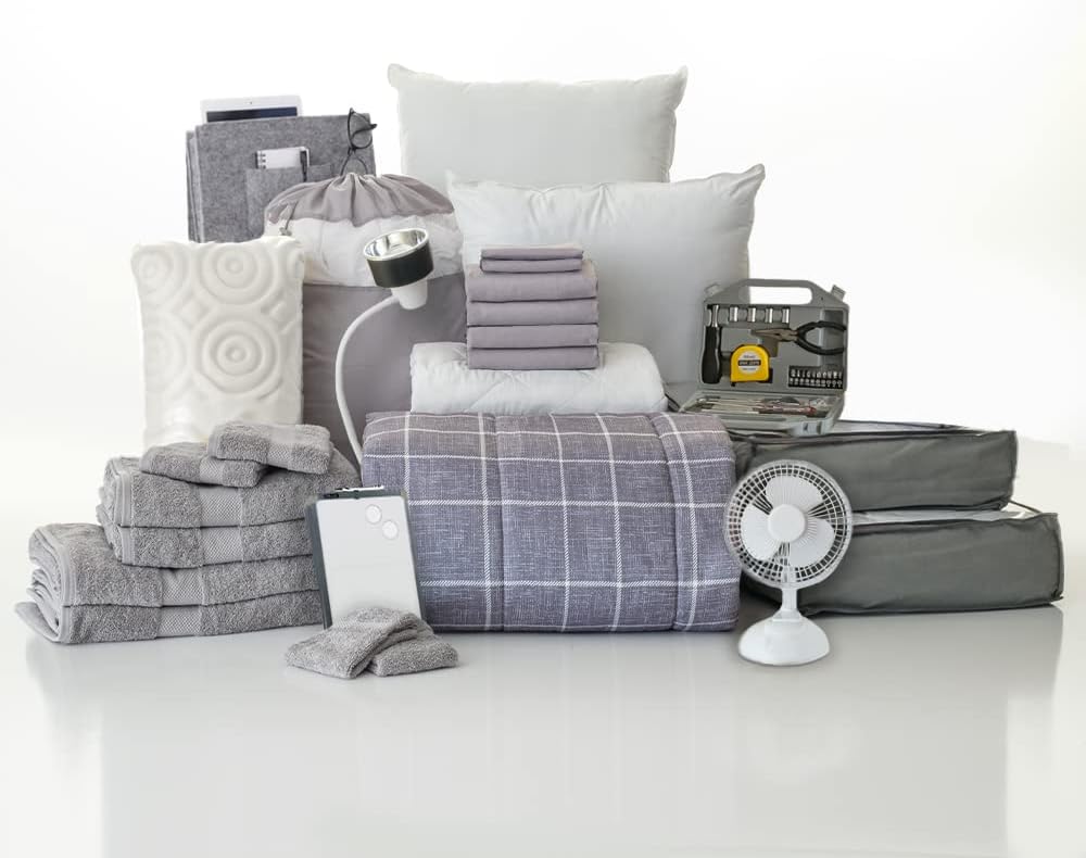 Twin XL Blue and Navy Bedding Bath Set Z9523
