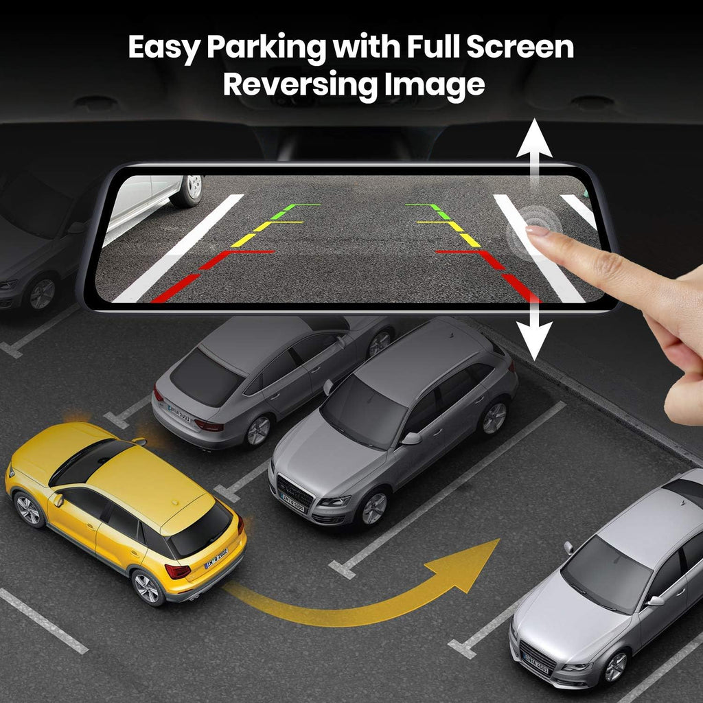 Rear View Mirror Camera with 9.35'' Touch Screen, Dual 1080P Night Vision T349897