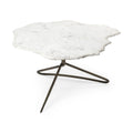 White Marble Top Gold Metal Base Coffee Table L884