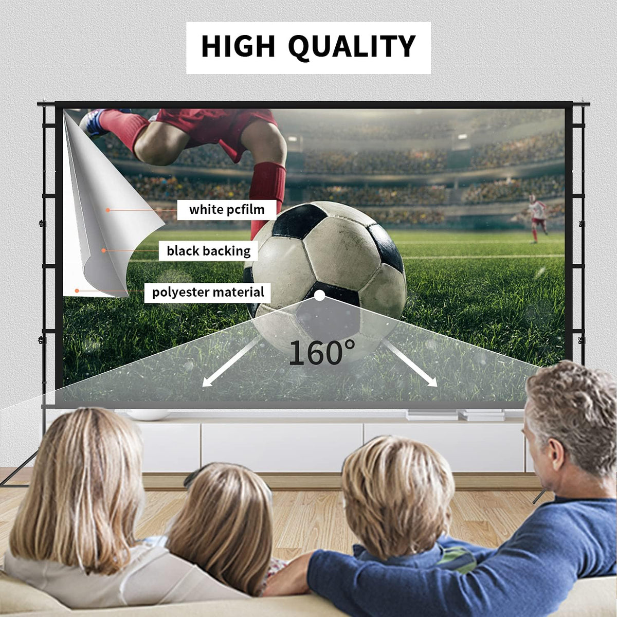 150 inch Portable 16:9 4K HD Projector Screen and Stand with Carry Bag V953