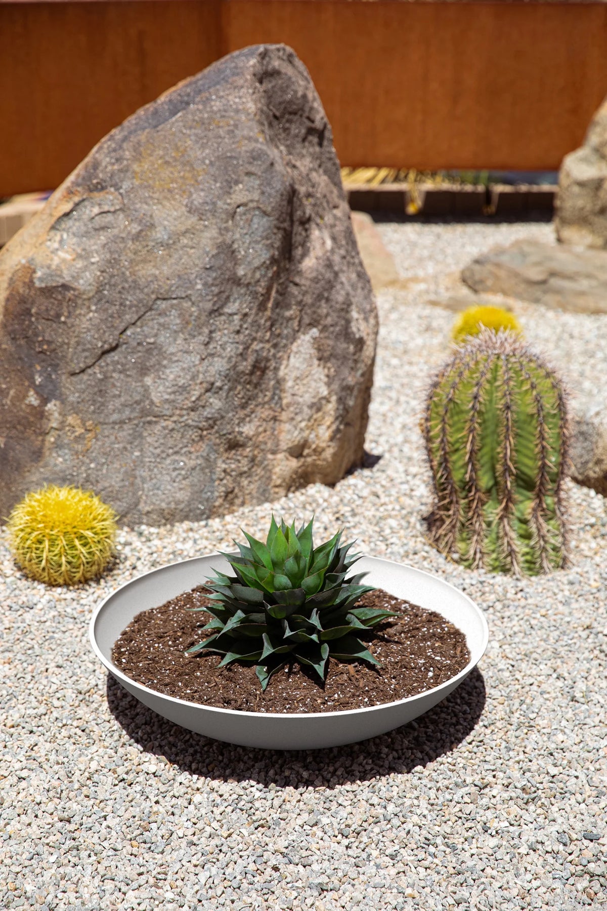 24" Plastic-Stone Planter 2-Pack White E23363
