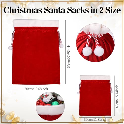 Large Red Velvet Drawstring Gift Bags G47787
