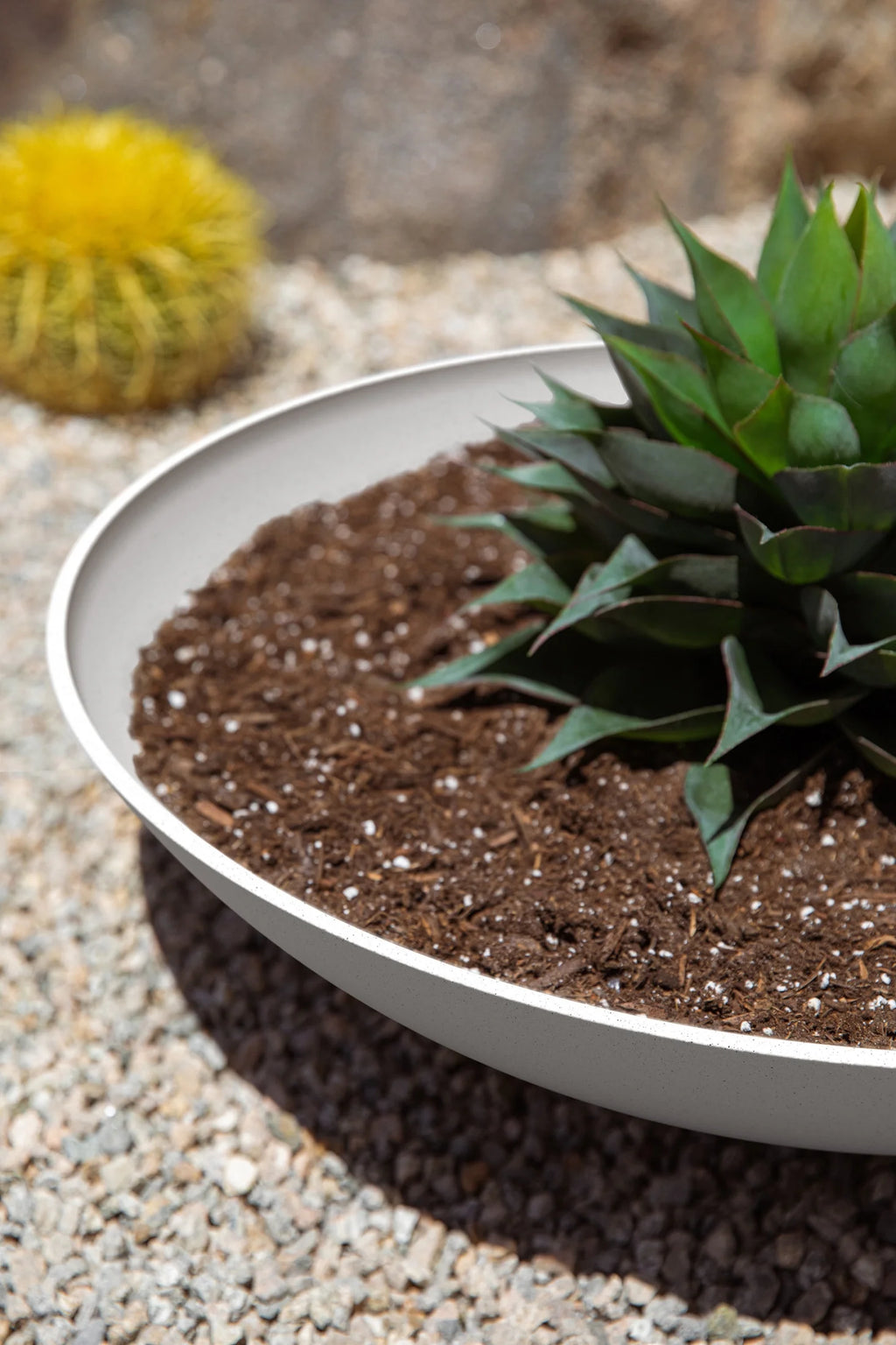 24" Plastic-Stone Planter 2-Pack White E23363