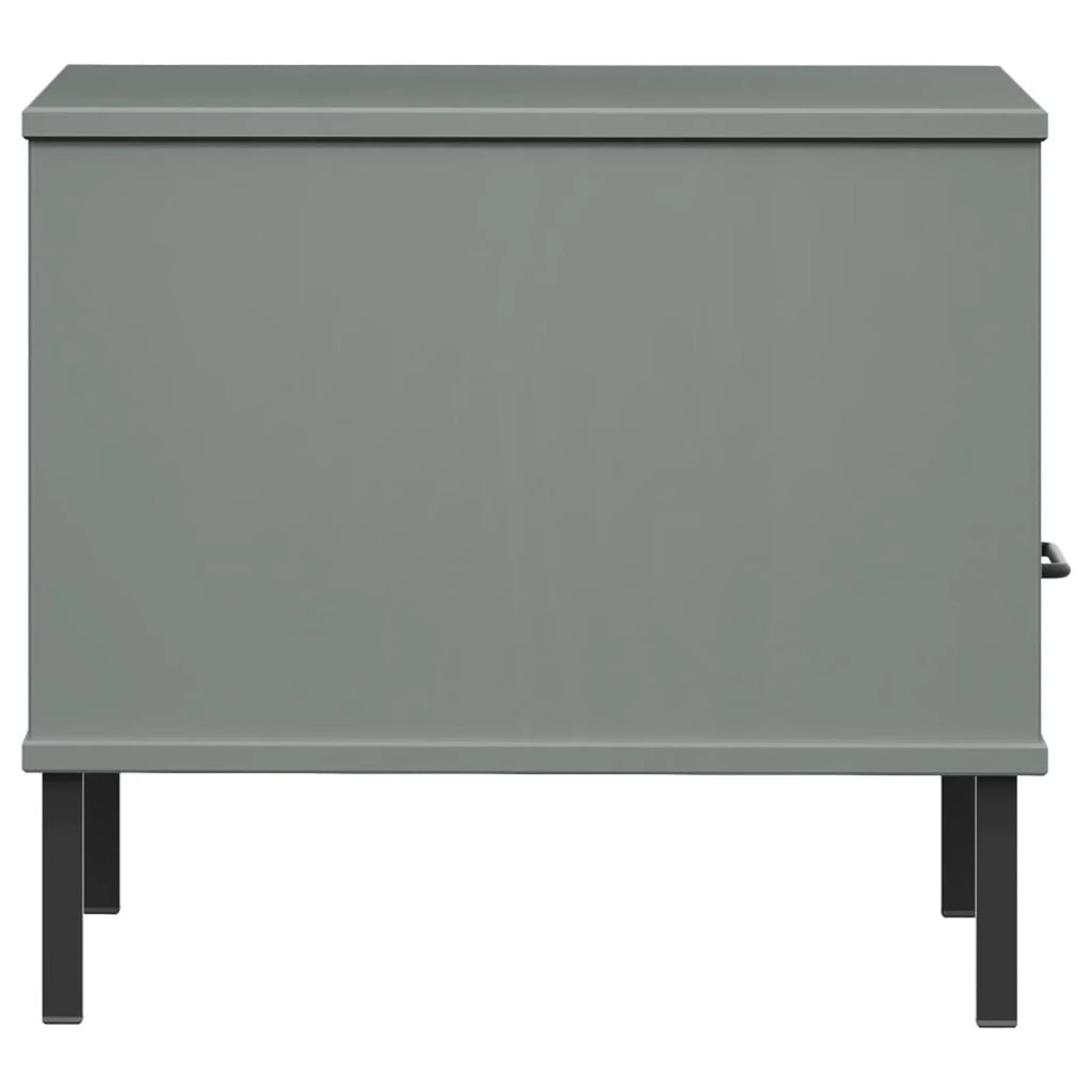 Gray Bedside Table with Metal Legs G714