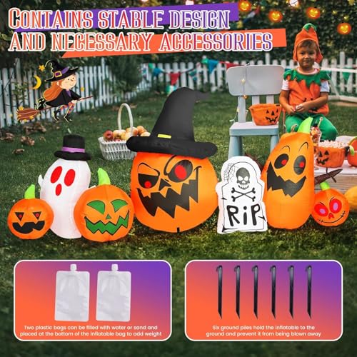 8FT Halloween Inflatable Decorations with LED Lights D766397