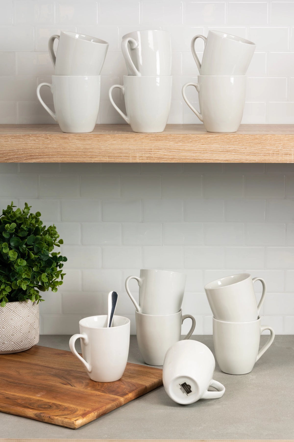 Ceramic Mug Set of 12 White V86472