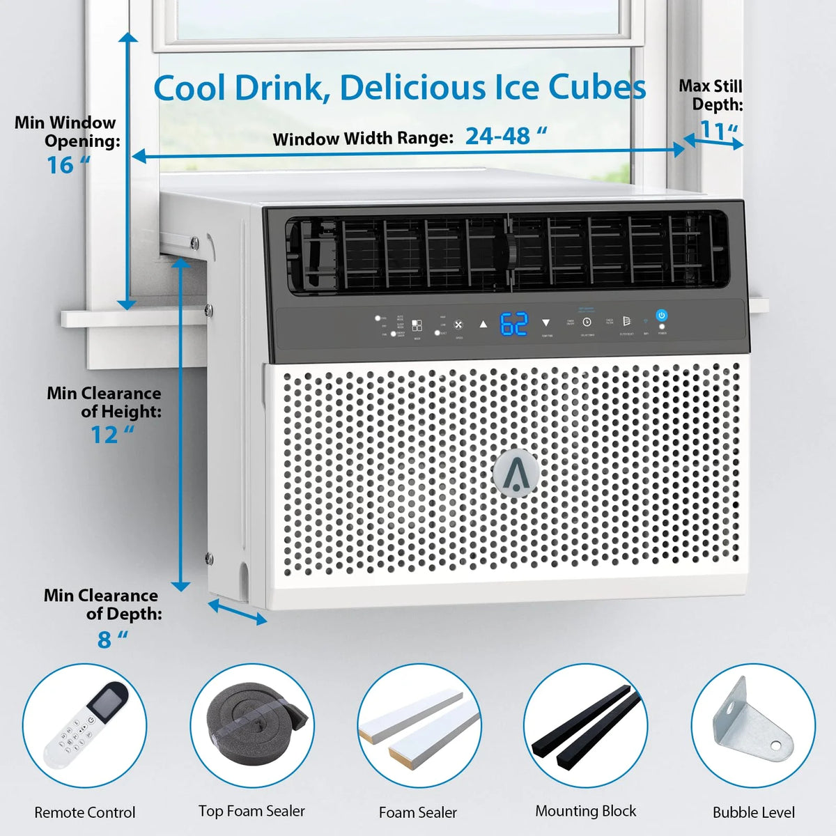 8000 BTU Window Air Conditioner with Remote Control R541052