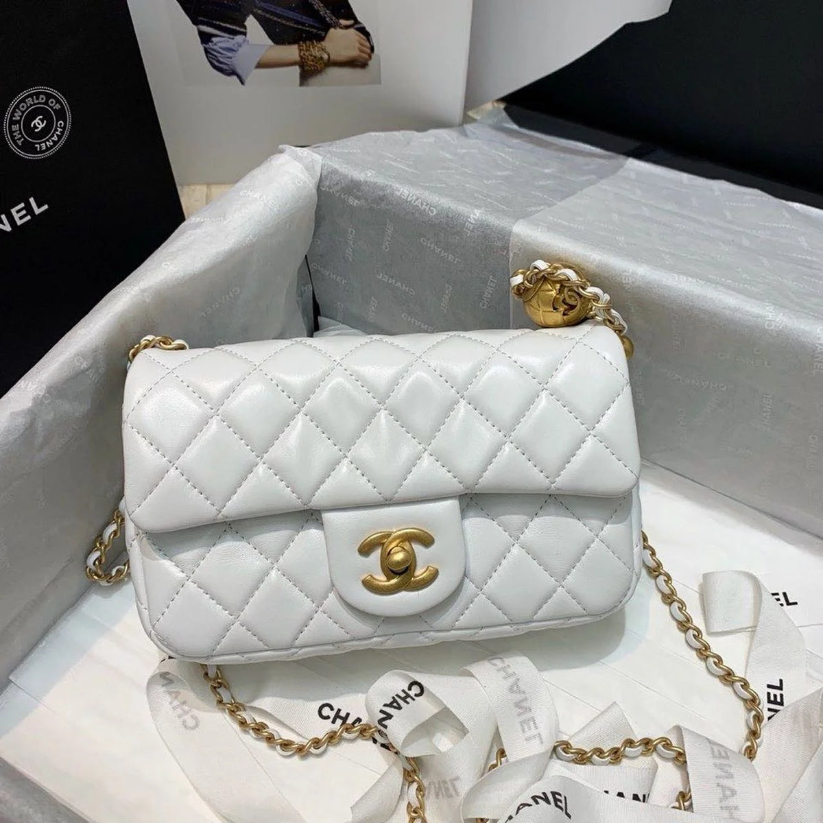 White Flap Bag W784