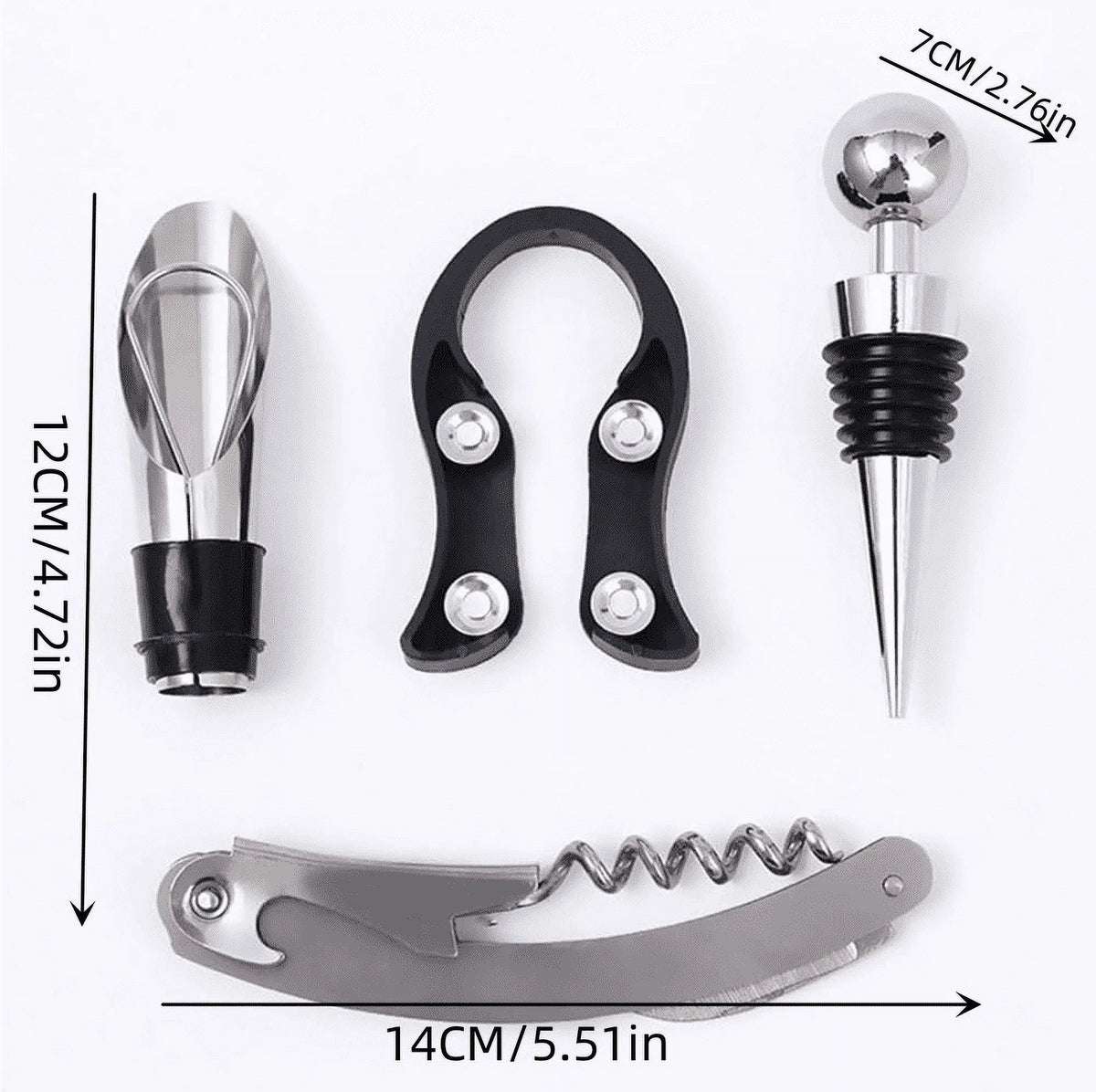 4 PCS Stainless Steel Wine Opener Set R1732
