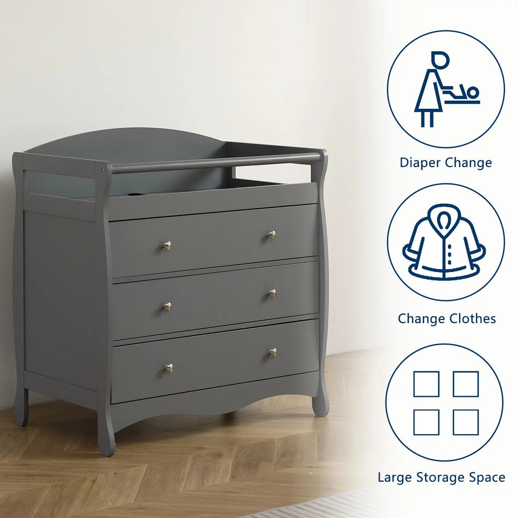 Gray 3 Drawer Changing Dresser E76069