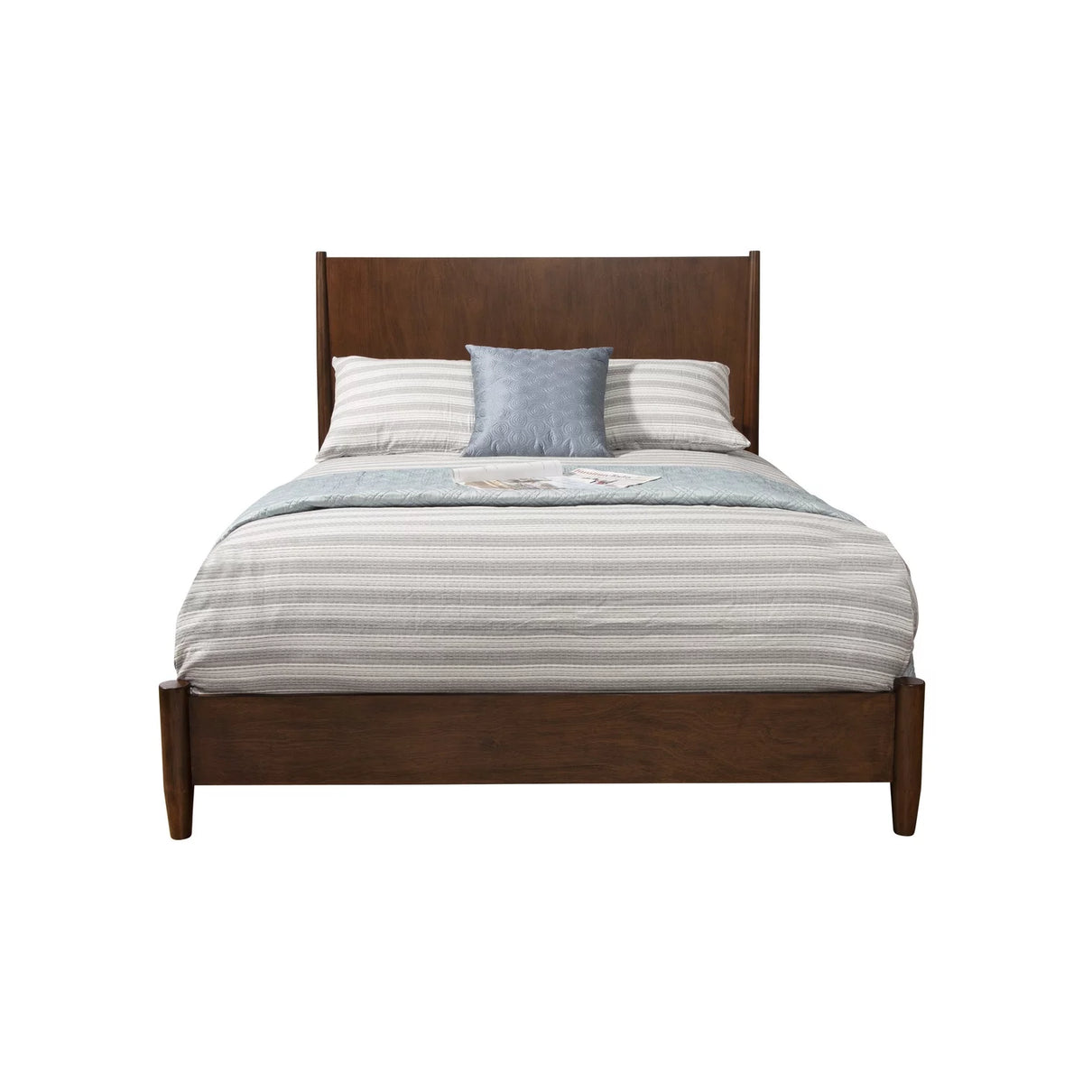 Gray Wood Queen Panel Bed Q7581