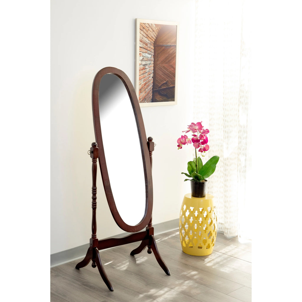 Oval Merlot Cheval Mirror with Stand P282571