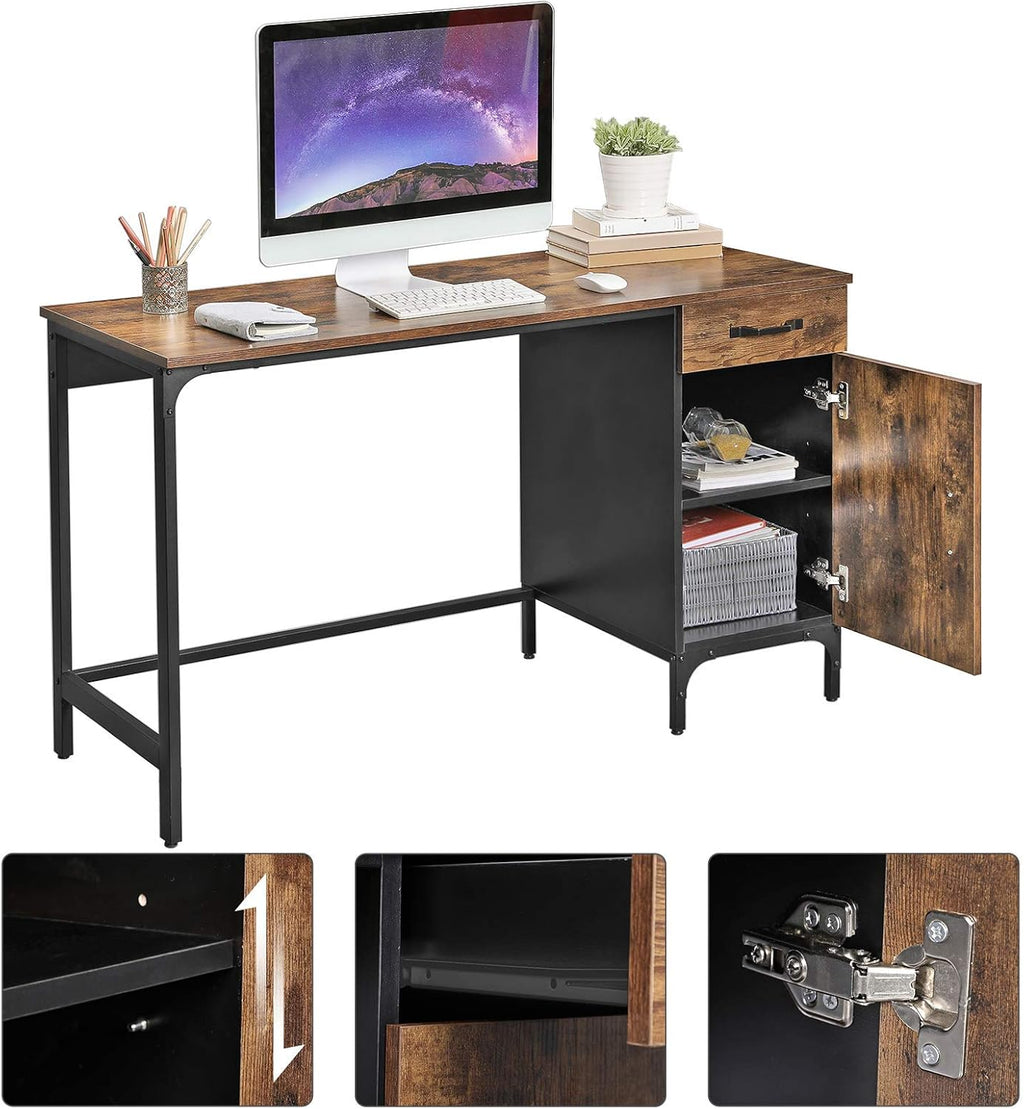 51 Inches Computer Desk with Drawer and Cabinet V68034