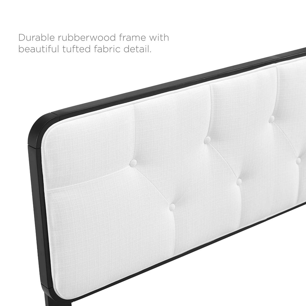 Tufted Twin Fabric and Wood Headboard Y577903