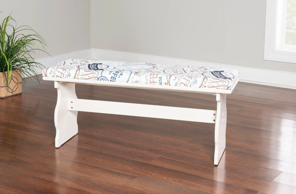 White Corner Dining Nook with Table and Bench P544