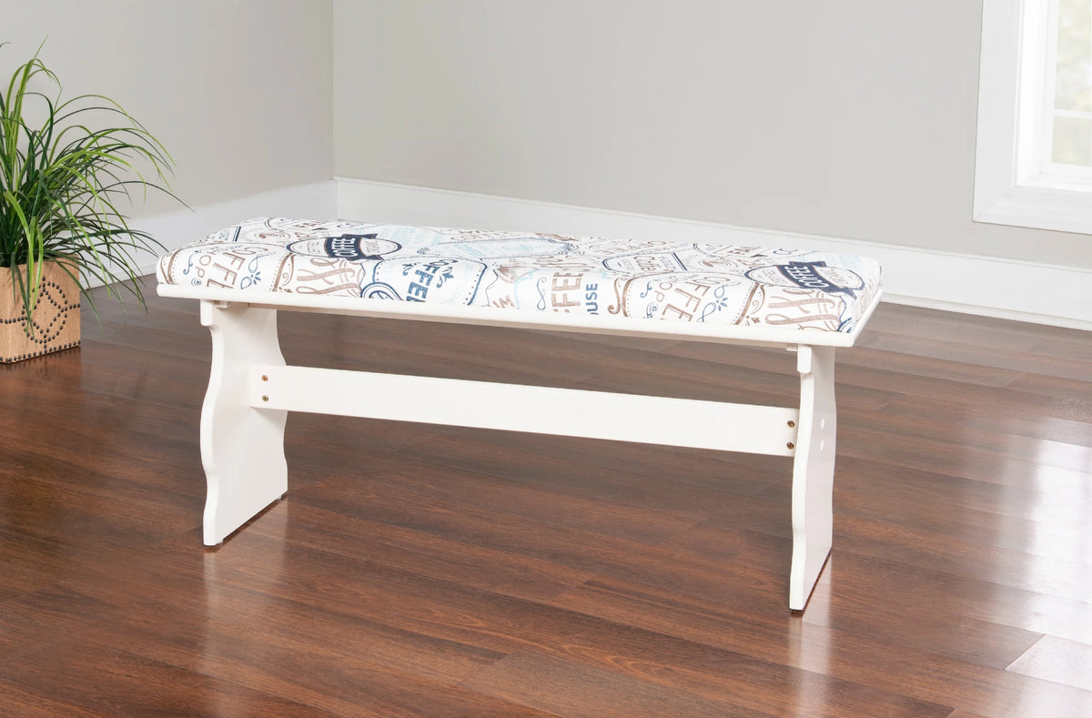 White Corner Dining Nook with Table and Bench P544
