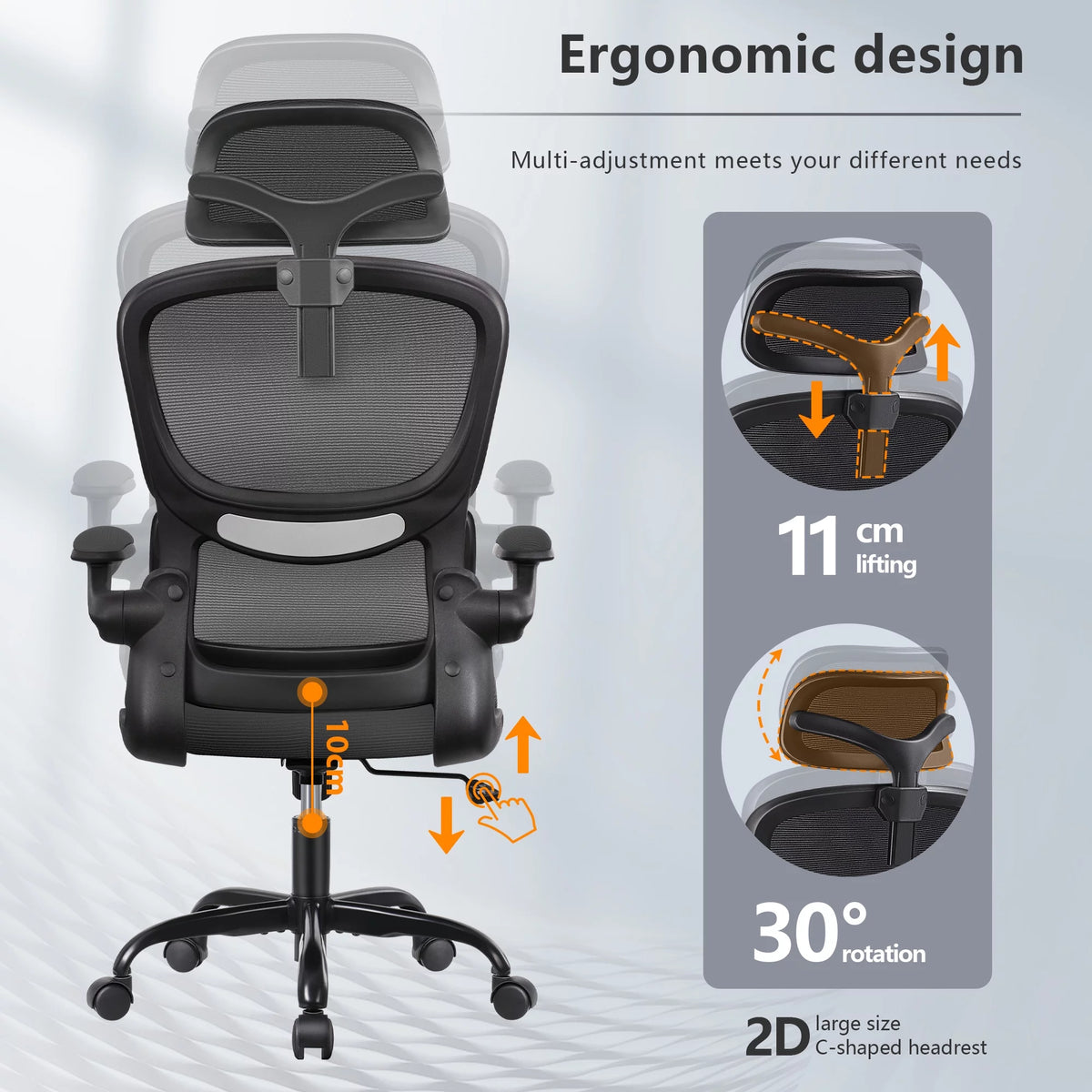 Black High Back Mesh Ergonomic Office Chair G820