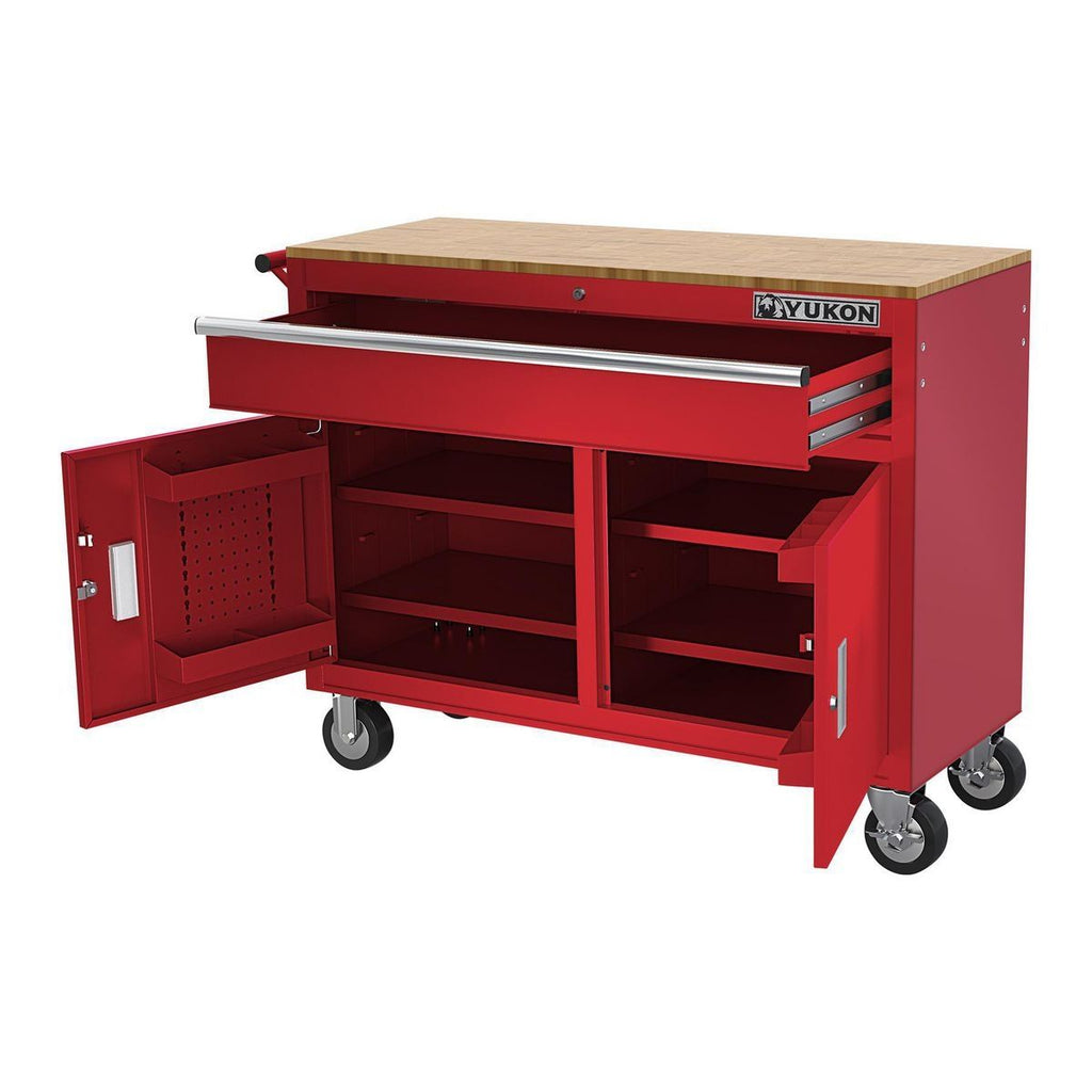 46 in. Mobile Workbench with Solid Wood Top T332