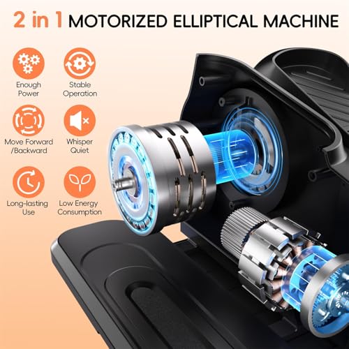 Under Desk Elliptical Machine, Quiet Portable Electric Seated Pedal Exerciser with Remote Control & 12 Adjustable Speeds L2871
