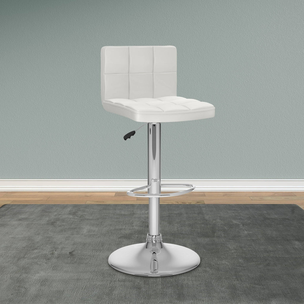 Adjustable Leatherette Bar Stool Set of 2 Red Q8061