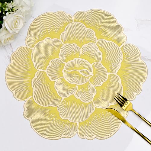 Gold Vinyl Placemats Set of 6 A529