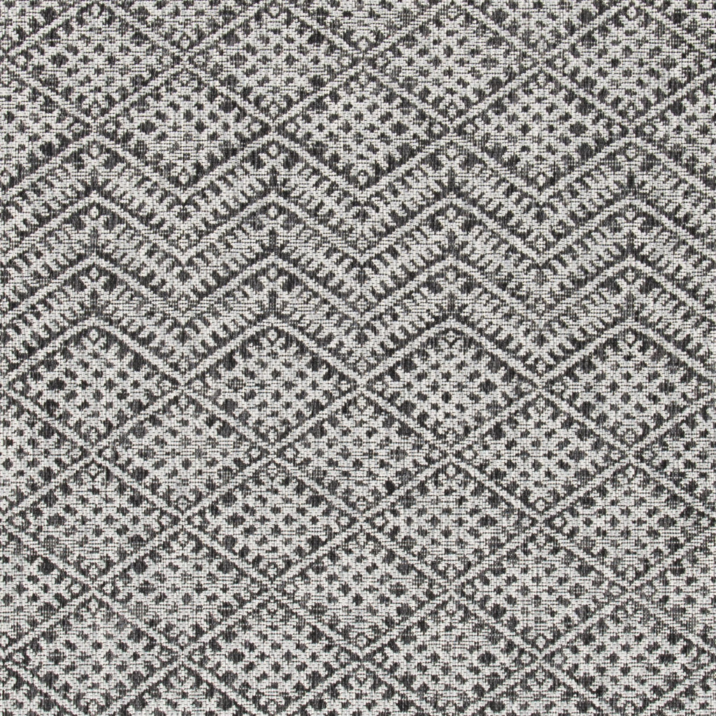 Black Grey Geometric Chevron Indoor Outdoor Area Rug B344763
