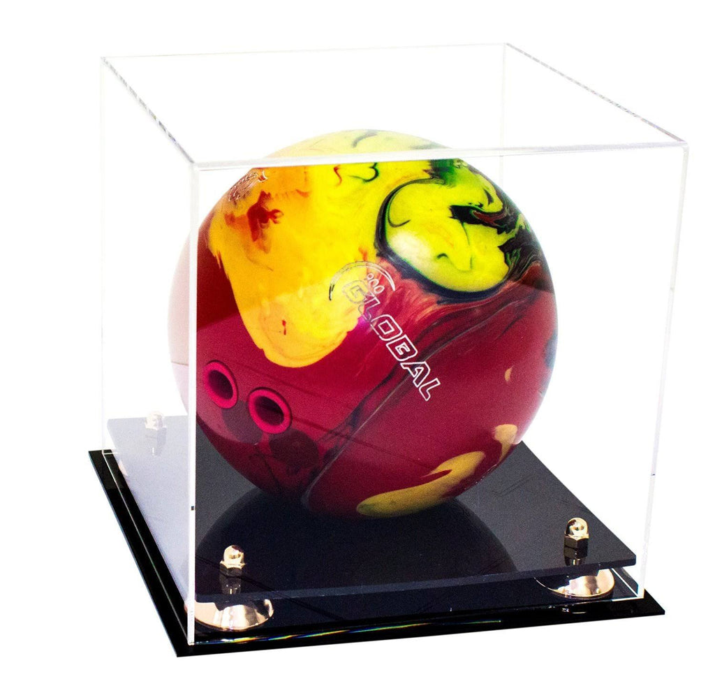 Clear Acrylic Bowling Ball Display Case with Silver Risers D6997