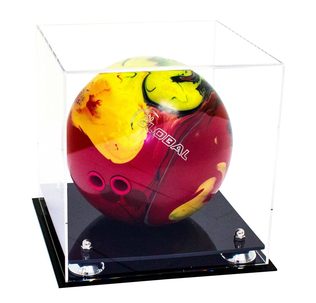 Clear Acrylic Bowling Ball Display Case with Silver Risers D6997