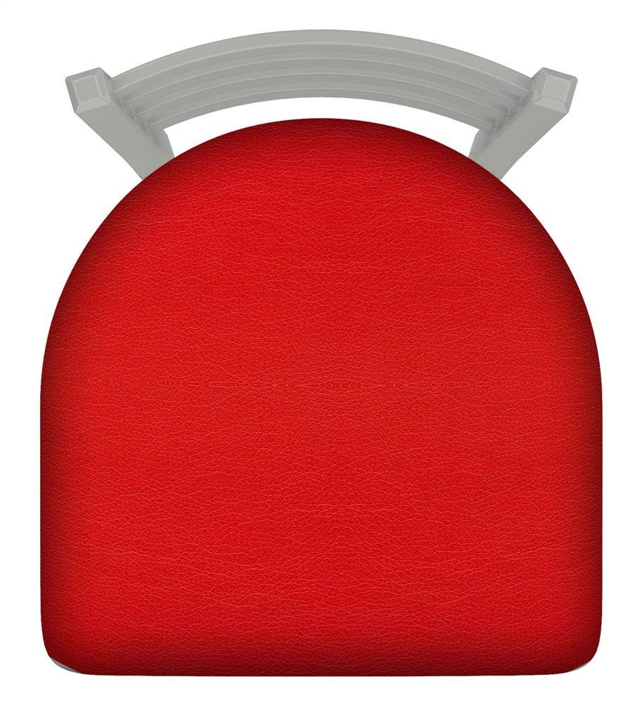 Swivel Bar Stool with Anodized Nickel Finish and Red Seat S3682