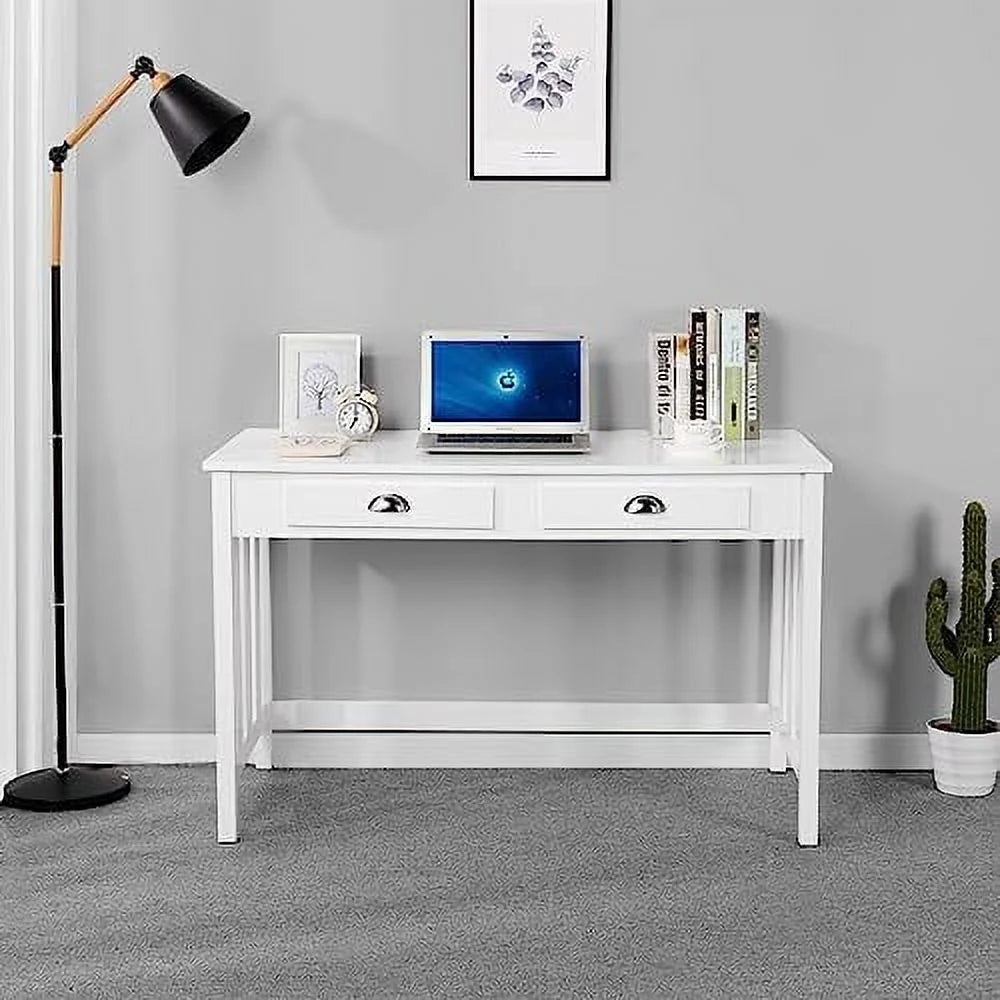 White Computer Desk with 4 Drawers A901716