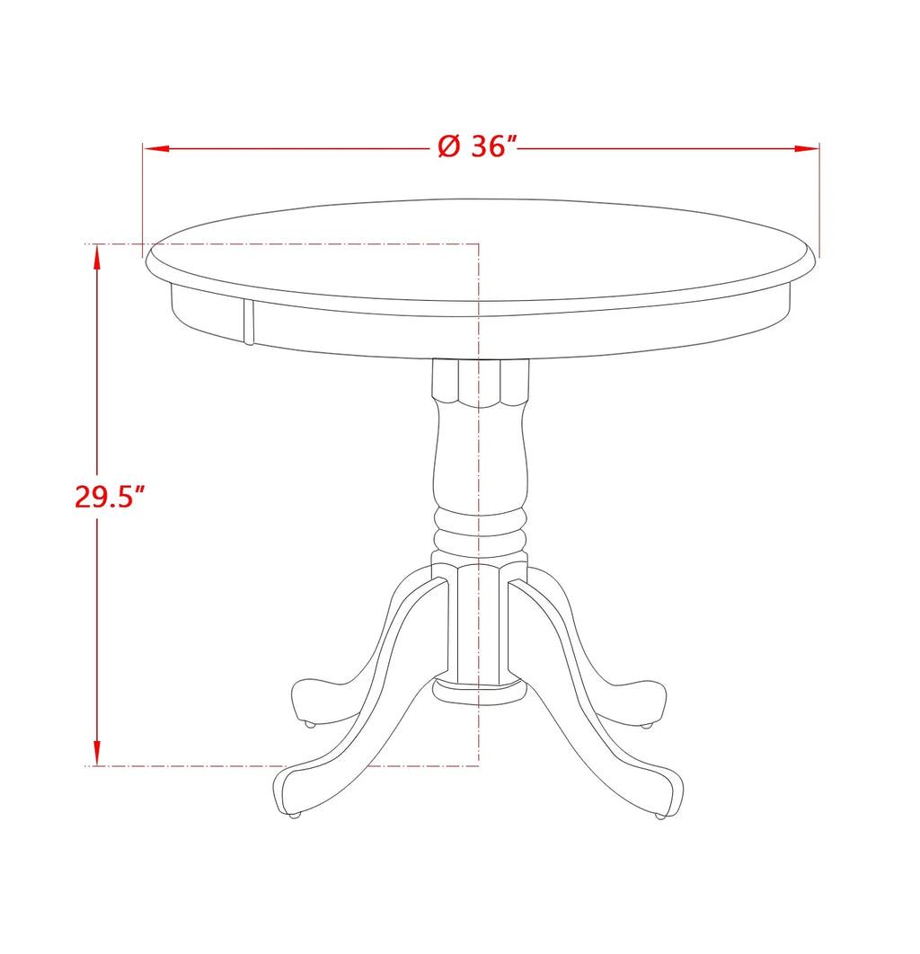 Antique Round Acacia Wood Dining Table E383