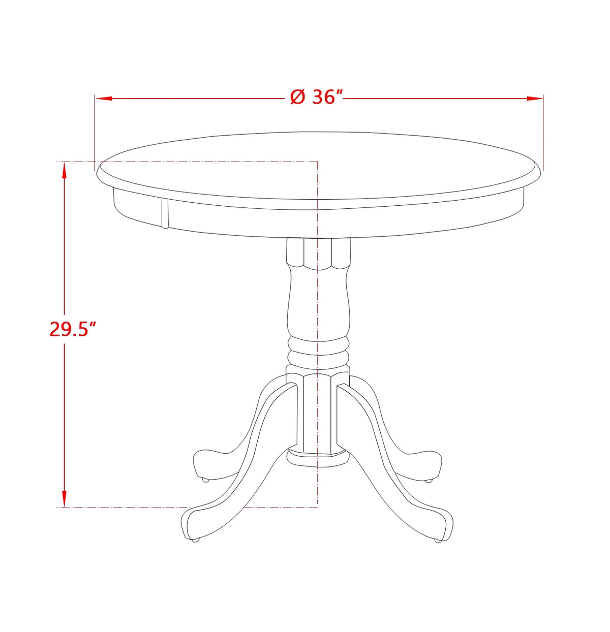 Antique Round Acacia Wood Dining Table E383