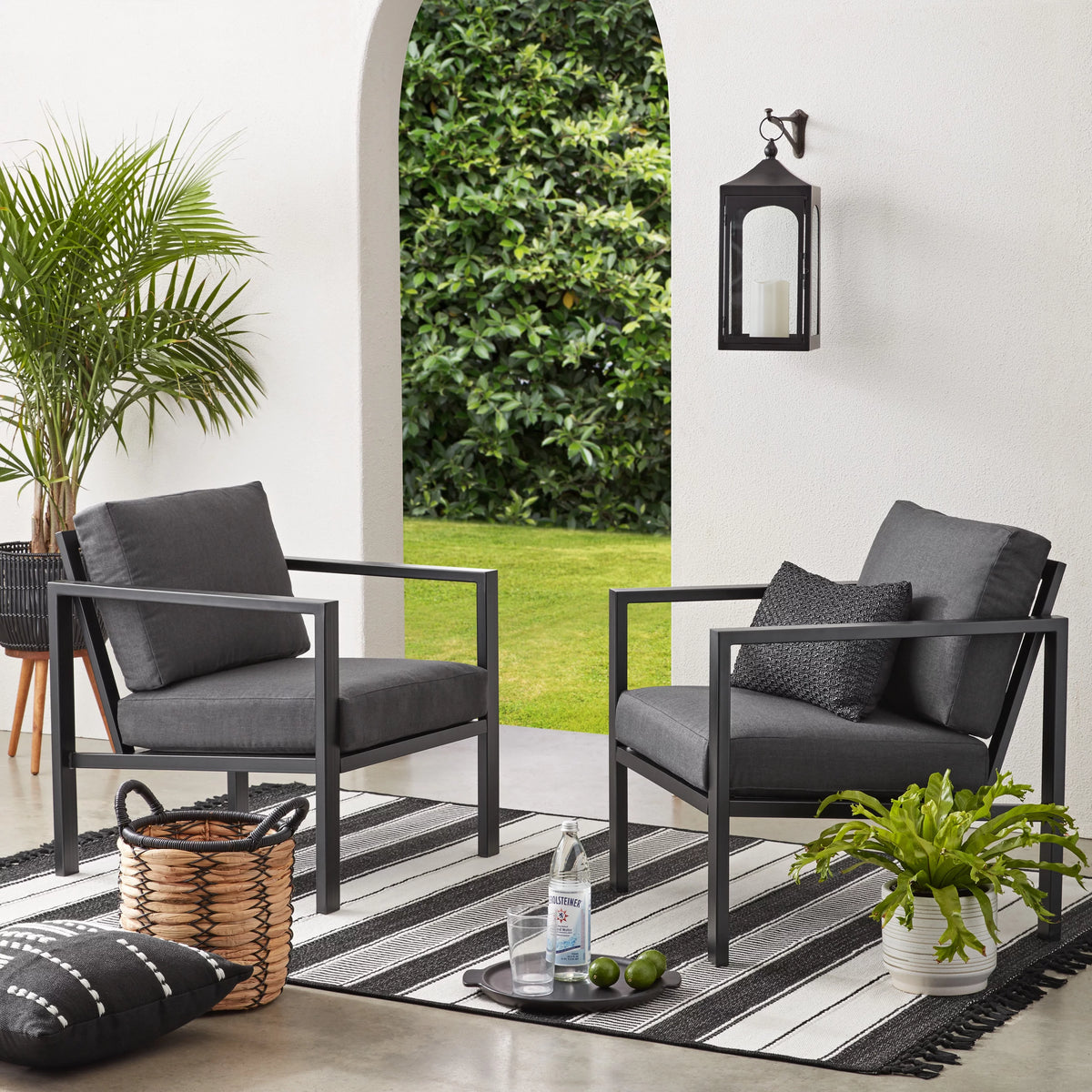 4-Piece Outdoor Patio Conversation Set, Seats 4, Gray M8802