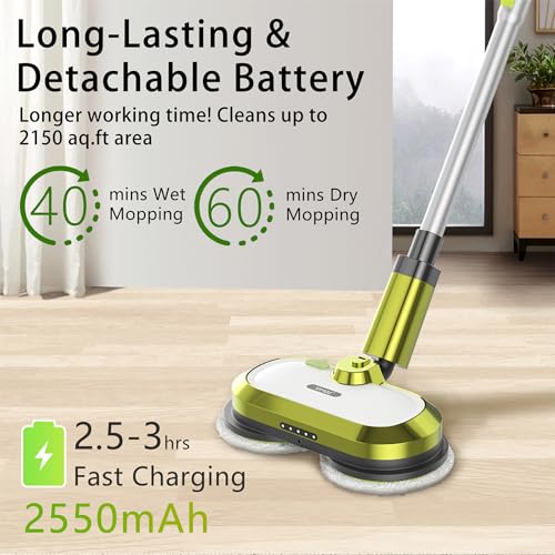 Cordless Electric Spin Mop with Water Spray Y3699