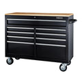 Black 9-Drawer Mobile Storage Cabinet with Solid Wood Top U5425