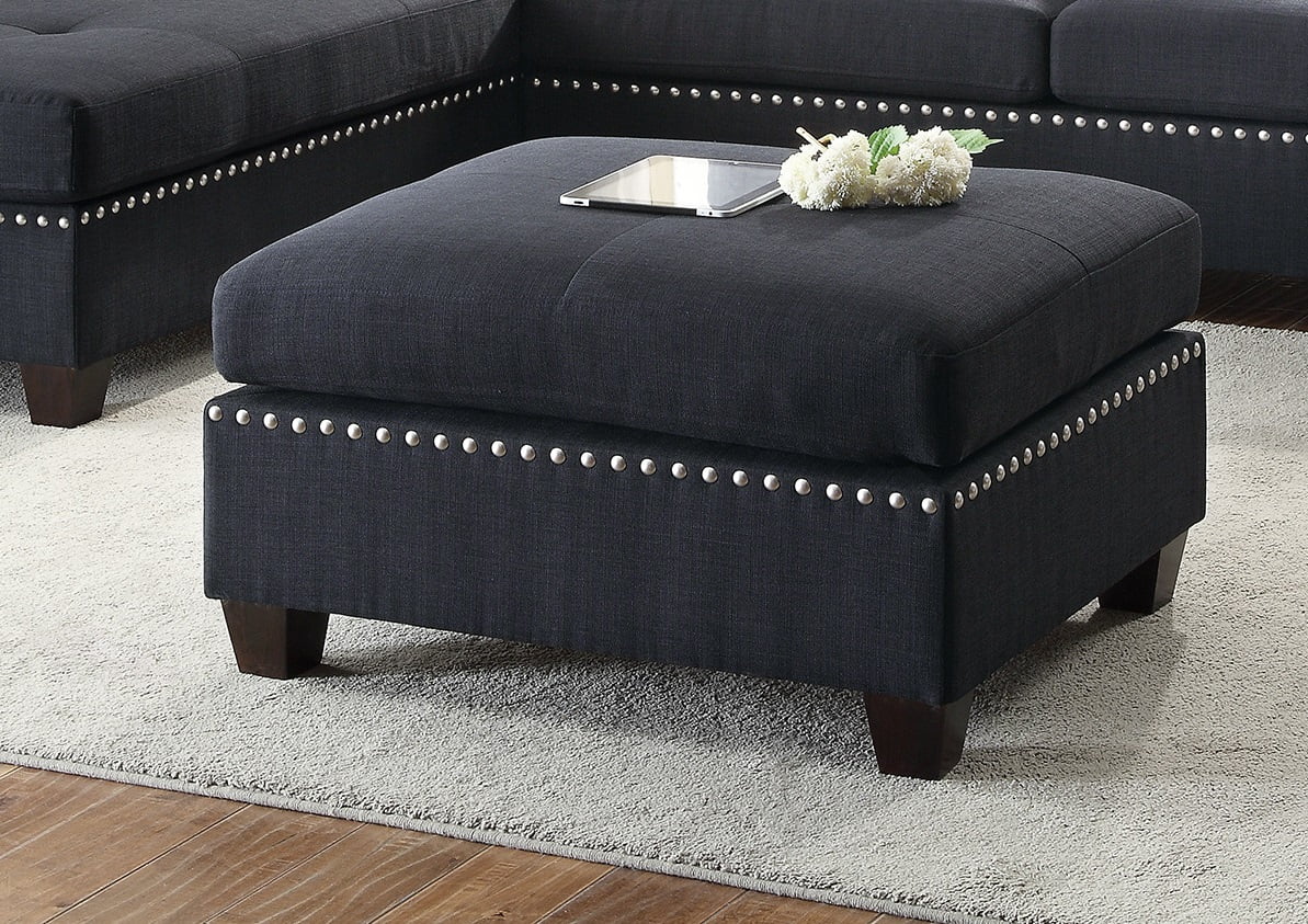3 PCS L-Shaped Bonded Leather Sectional Sofa Set with Ottoman E498