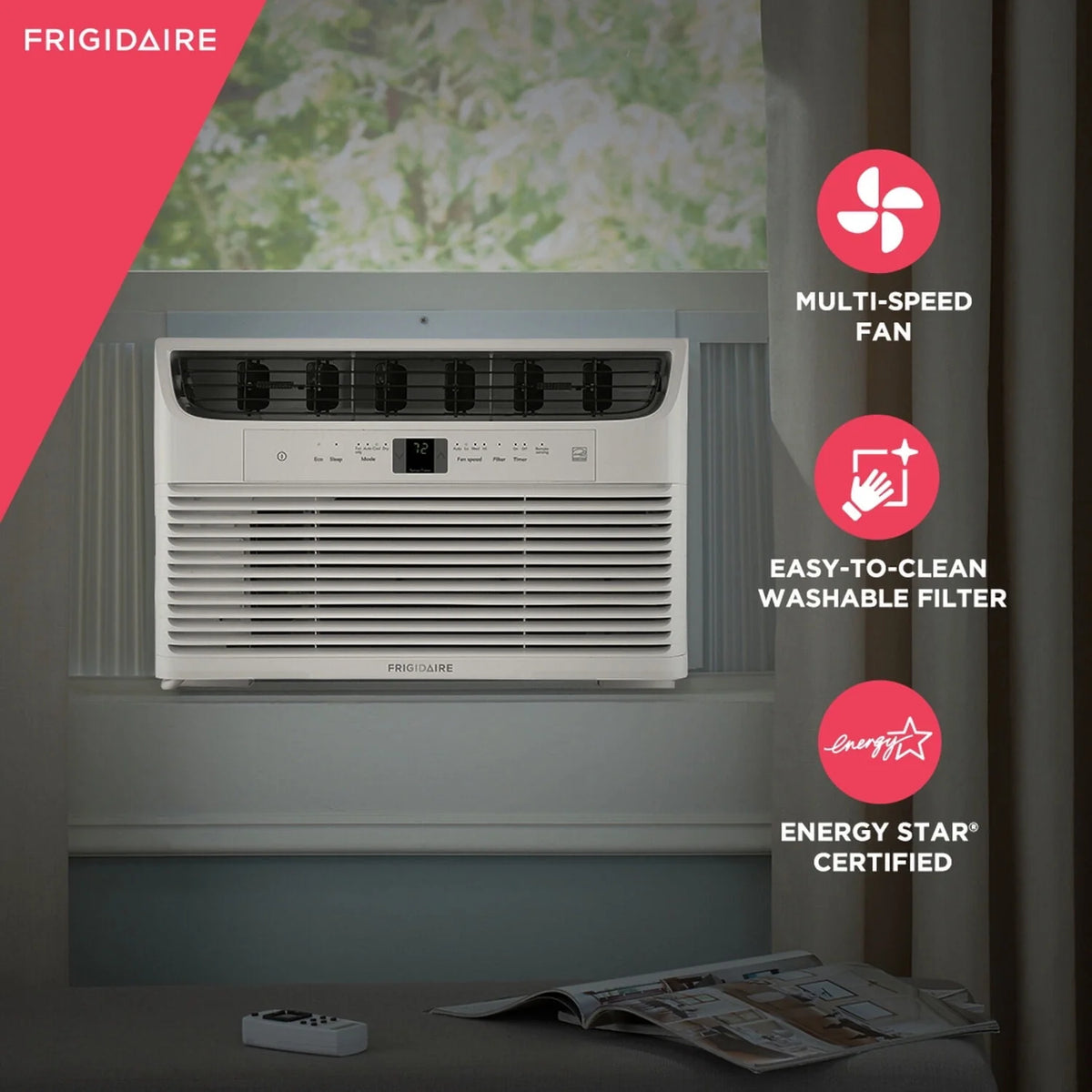 12,000 BTU Window Air Conditioner with Remote, White R924229