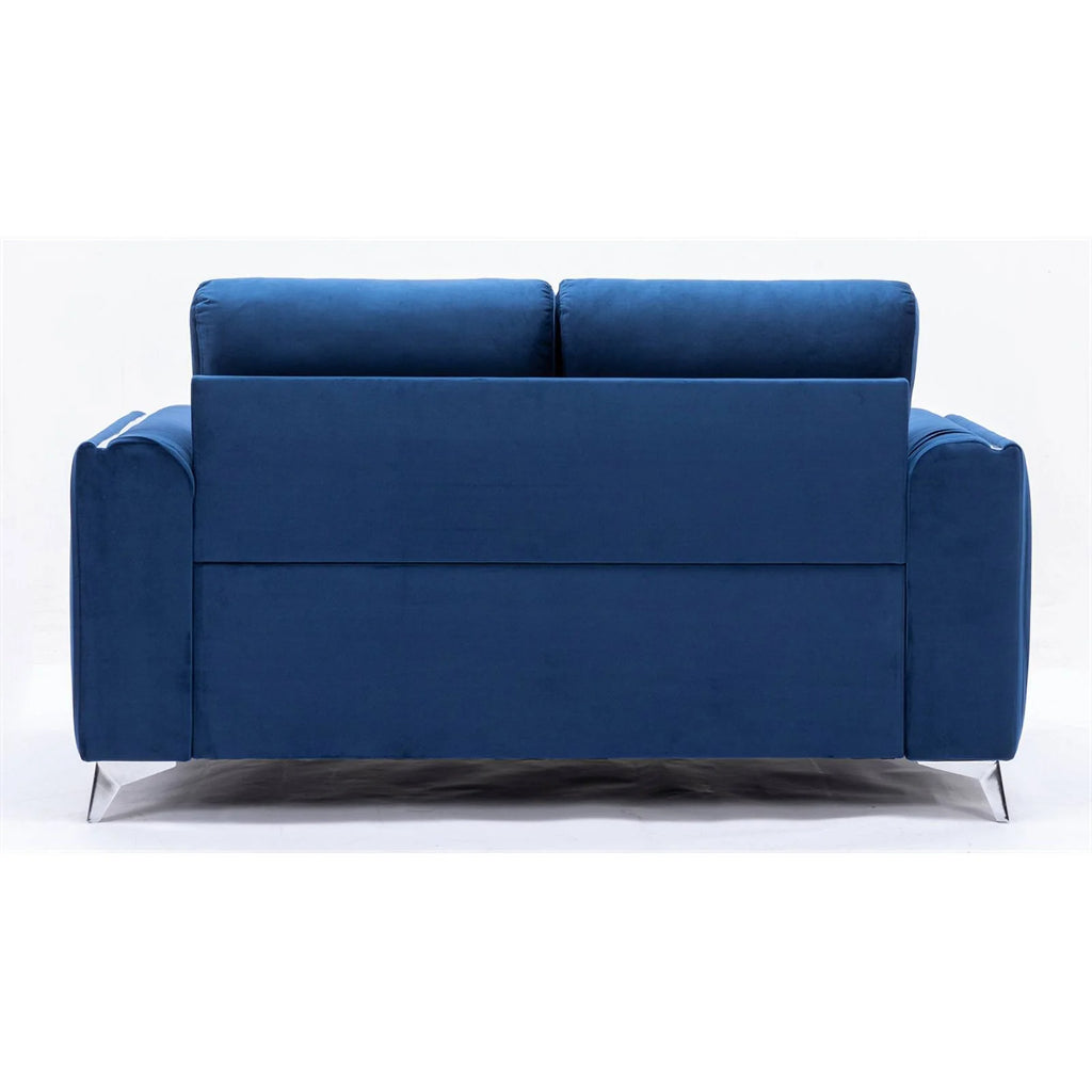 Blue Velvet Upholstered Loveseat U228