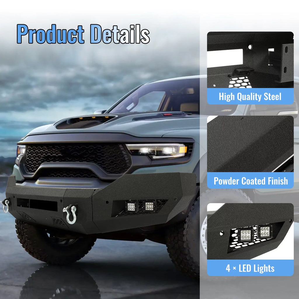Front Bumper with D-Ring LED Fog Light H858