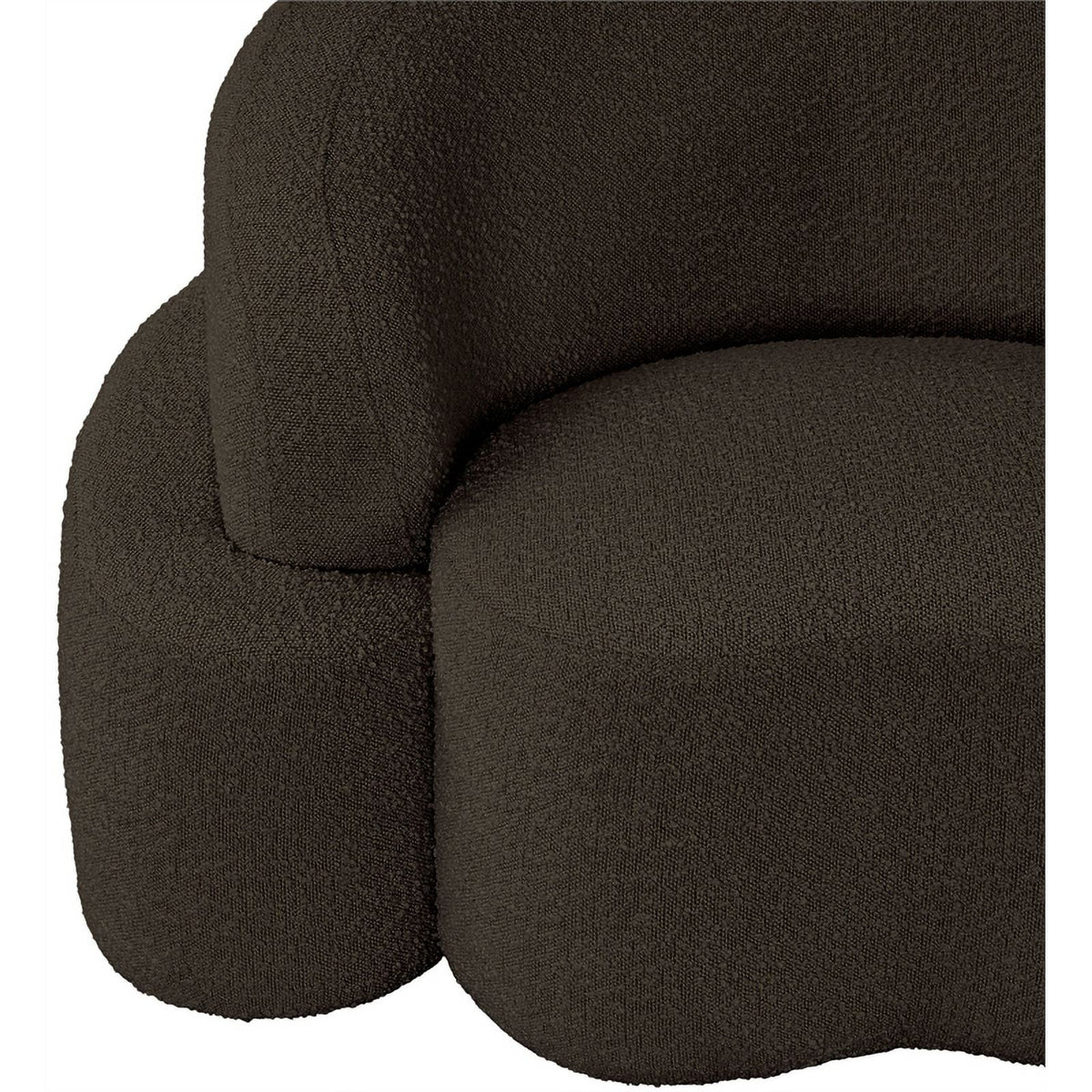 Brown Boucle Fabric Loveseat D669