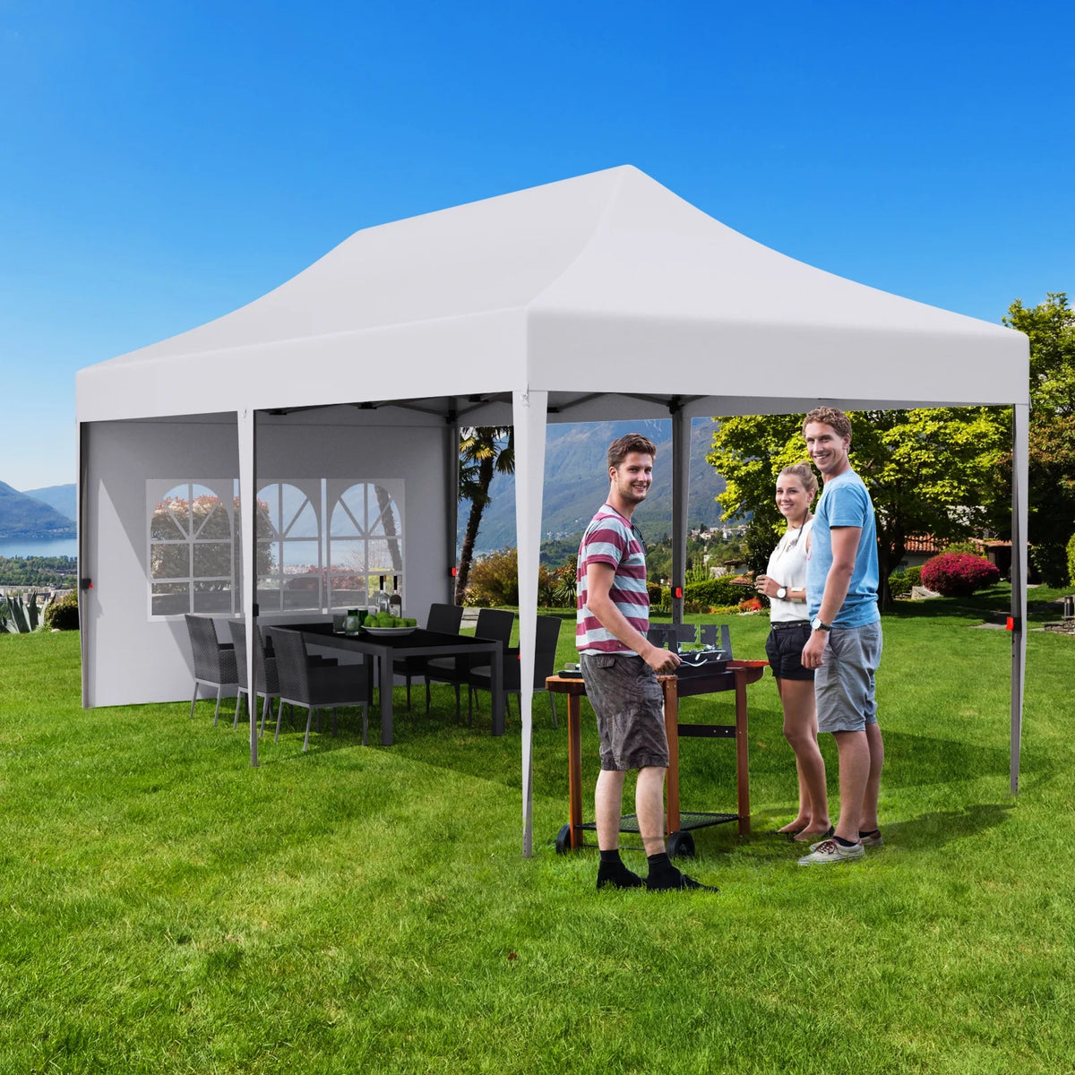 10' x 20' White Pop up Canopy Tent W6162
