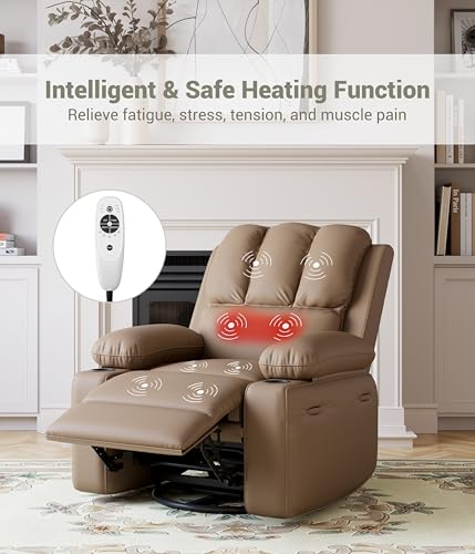 Oversized Grey Recliner Chair with Heat and Massage T2981