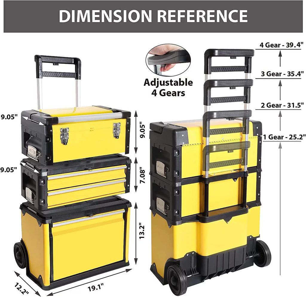 Red Rolling Tool Chest with Wheels 3 Drawers R9909