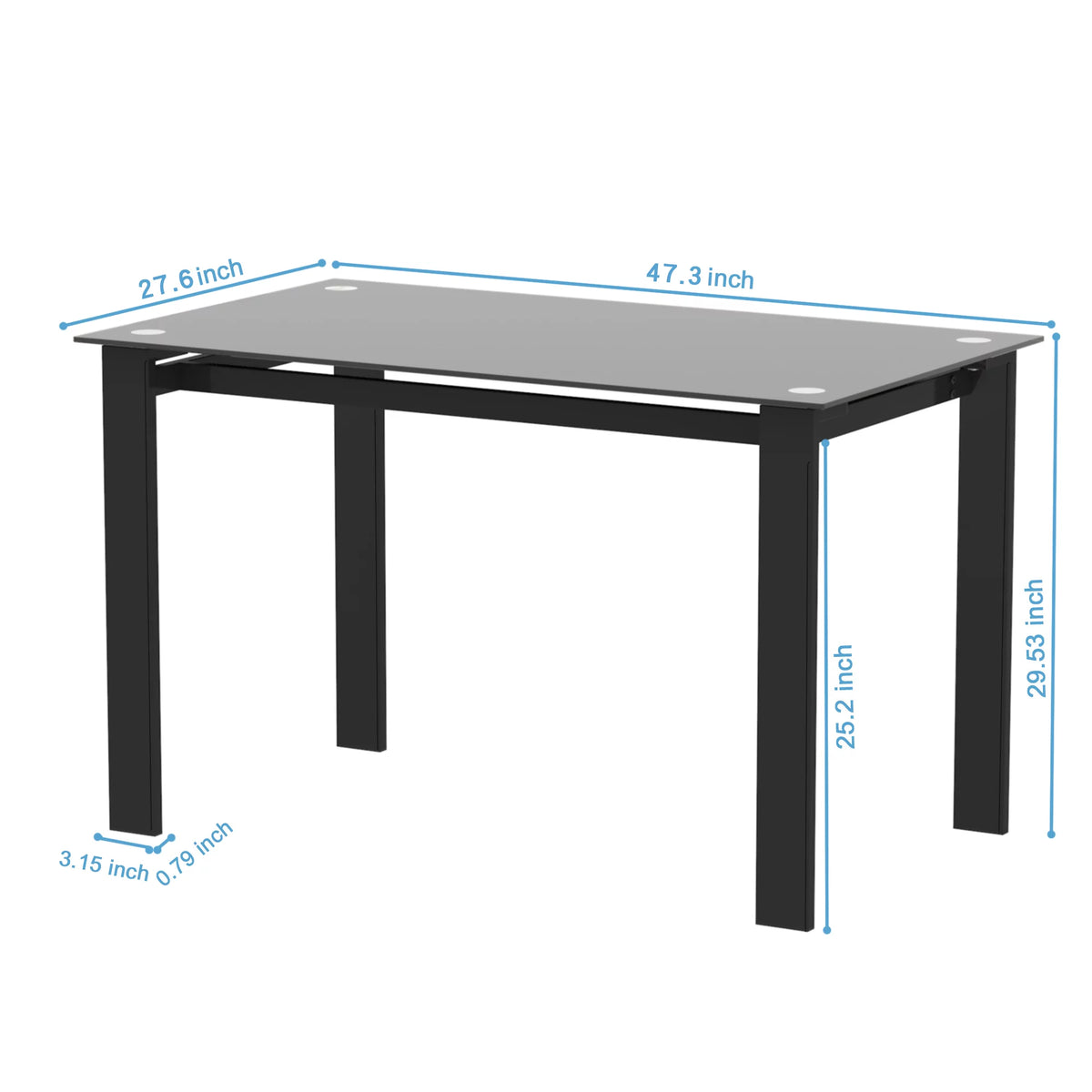 Black 5 Piece Dining Table Set for 4 T8722