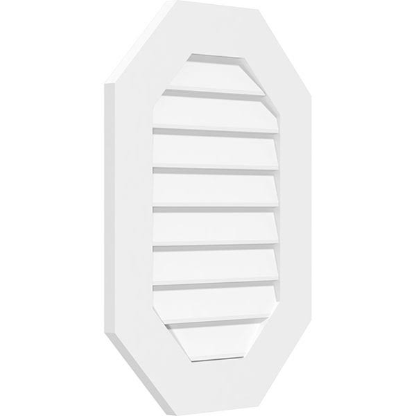Vertical Elongated Octagon Surface Mount PVC Gable Vent A32995